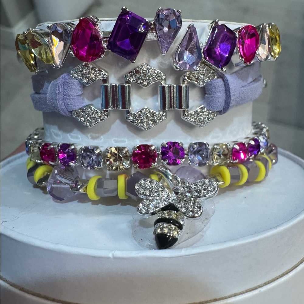 Bee Charm Bracelet with Gemstones